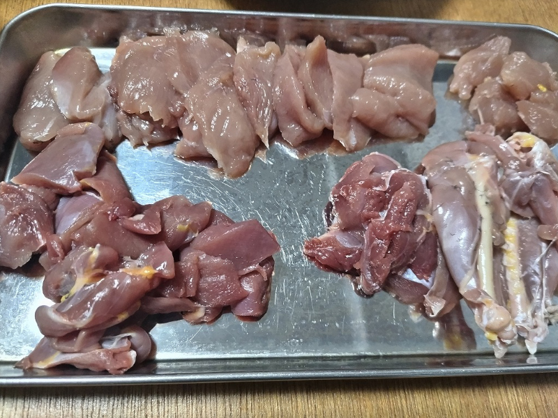 精肉したキジ